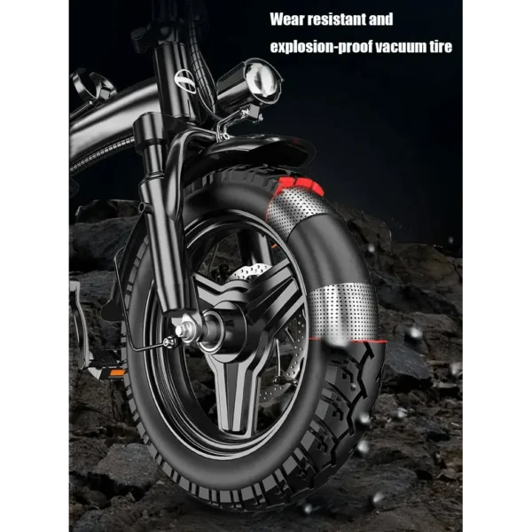 Playa eBikes Eco 350W Folding eBike – fat-tire wheel detail