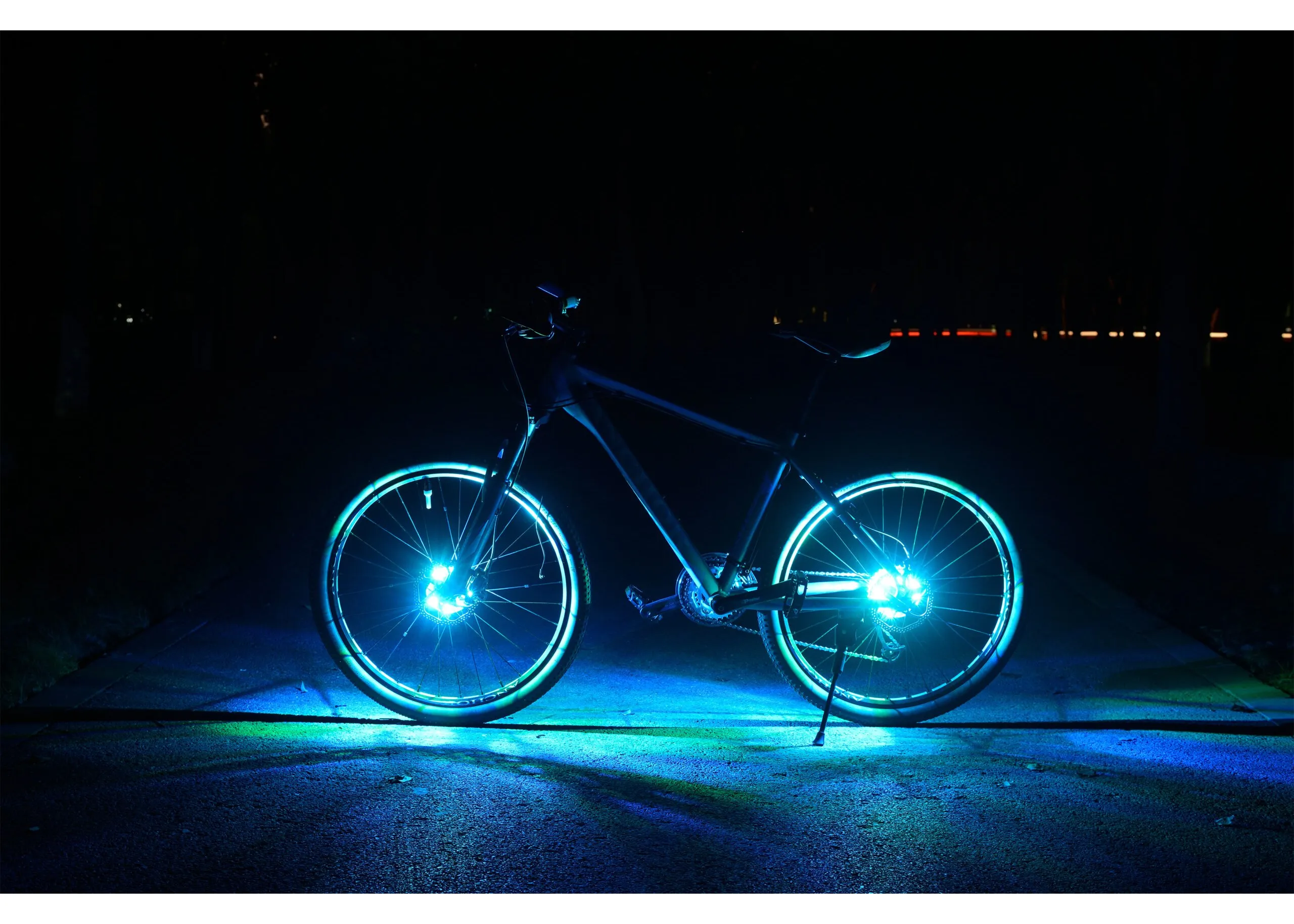 Colorful LED wheel lights for eBike night rides at Burning Man – Playa eBikes